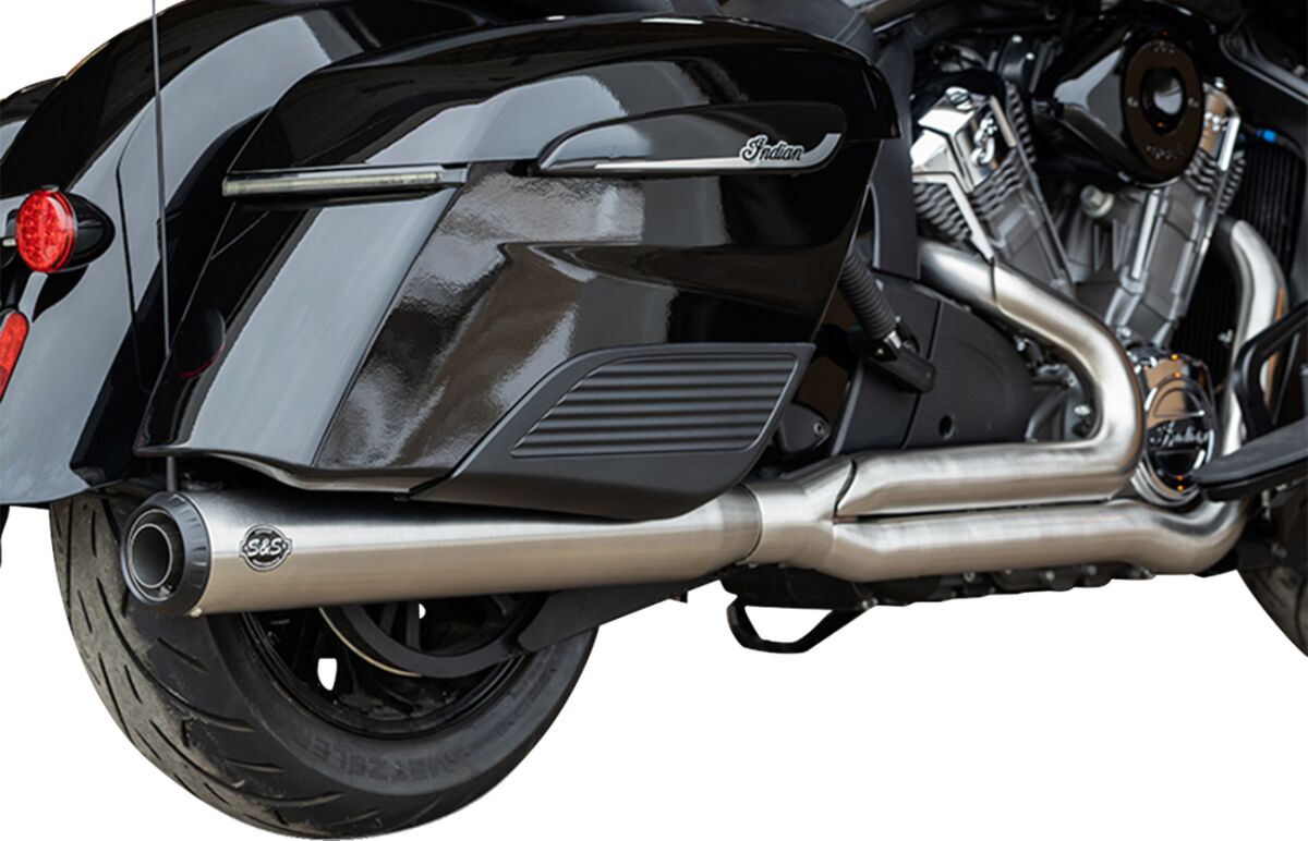S&S CYCLE Exhaust Qualifier 2:1 Brushd SS RaceOnly Indian w/Powerplus 550-1130