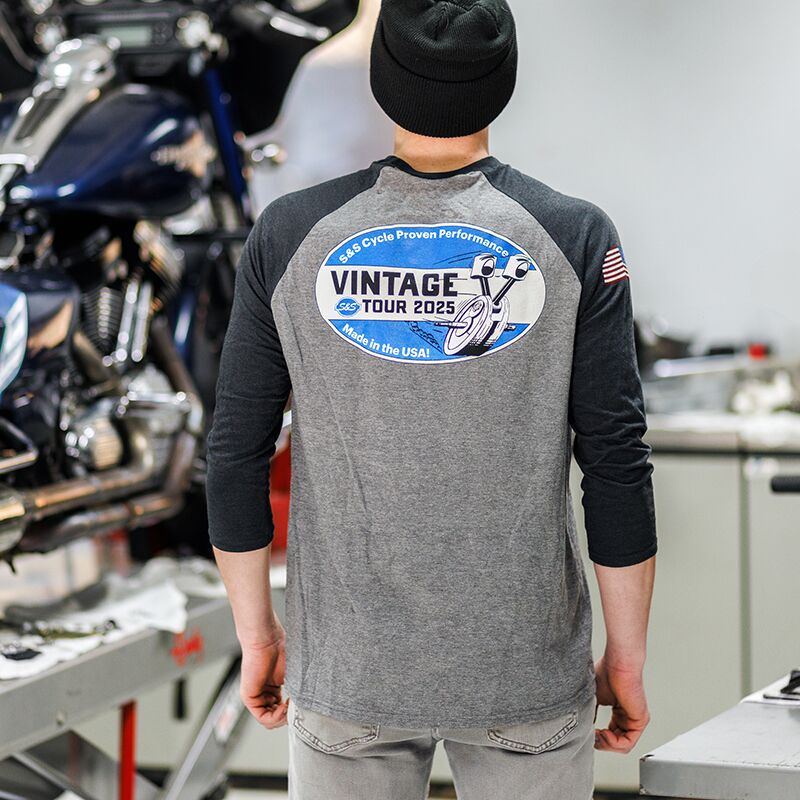 S&S CYCLE TEE SHIRT VINTAGE TOUR - 3/4 S 510-1184