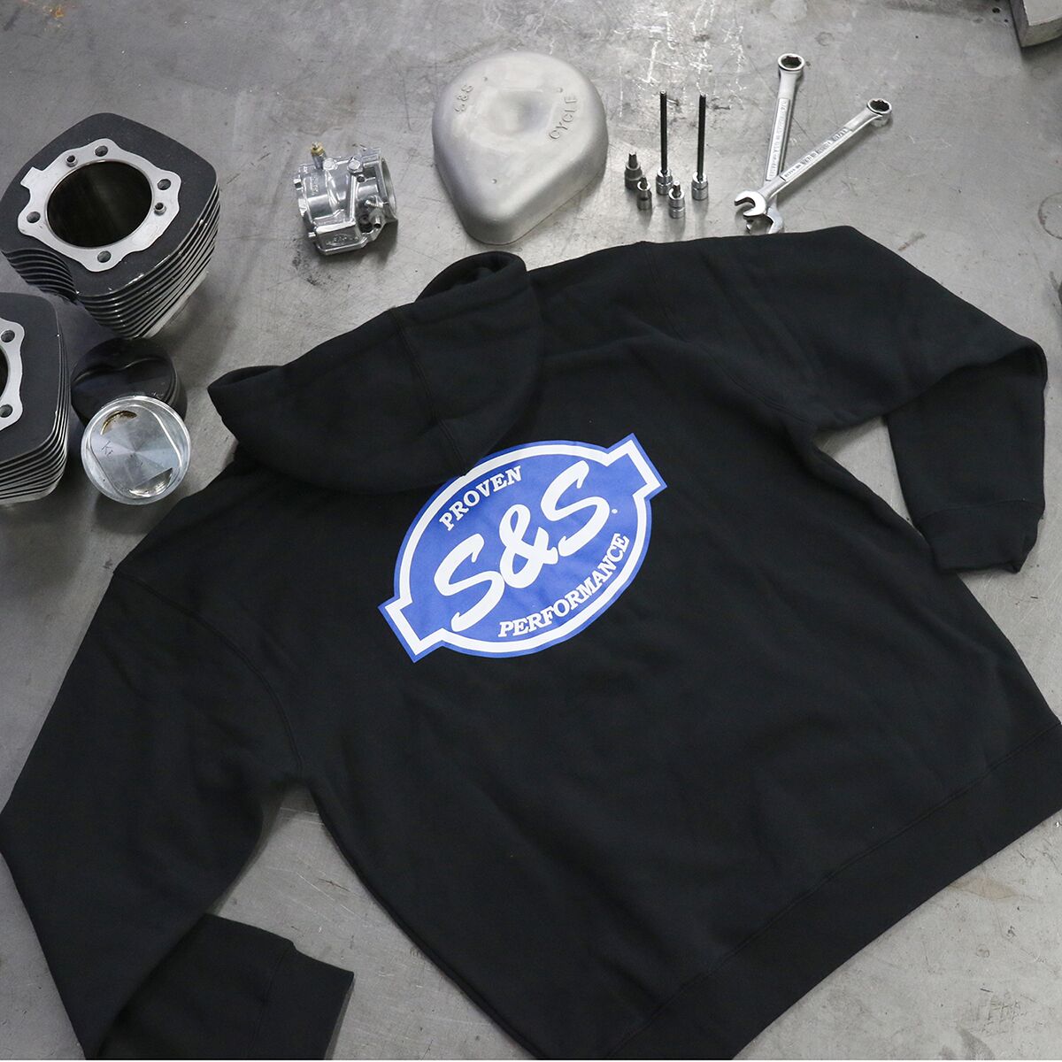 S&S CYCLE HOODY BLACK S 510-0544