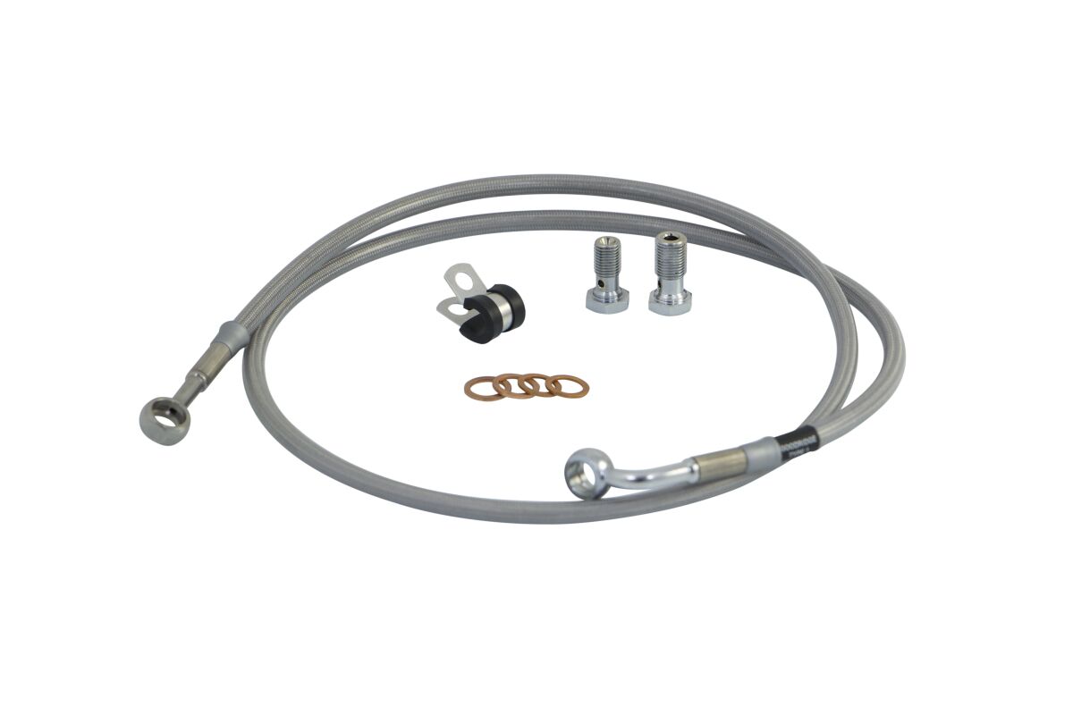 GOODRIDGE BRAKELINE KIT STAINLESS-STEEL CLEAR-COATED FRONT H-D FXLR 87-94 HDT0028-1FCH/CL