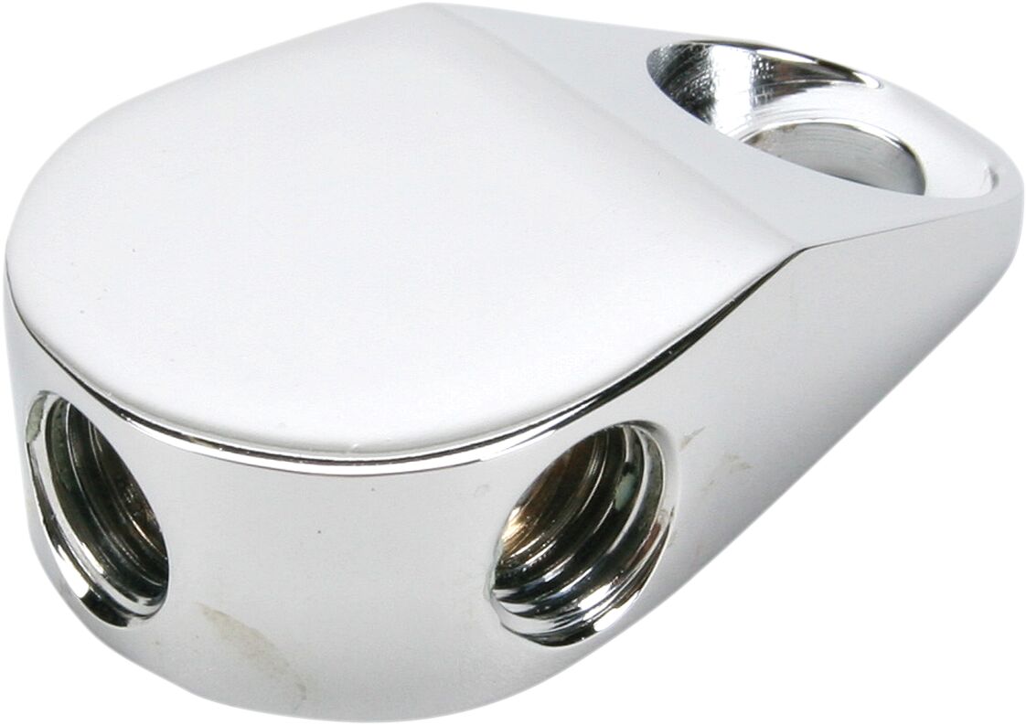 GOODRIDGE BRAKE TEE/ BRAKE SWITCH BODY WITH MOUNT FRONT CHROME 3x FEMALE 3/8x24 JIC/UNF PMCHD-024