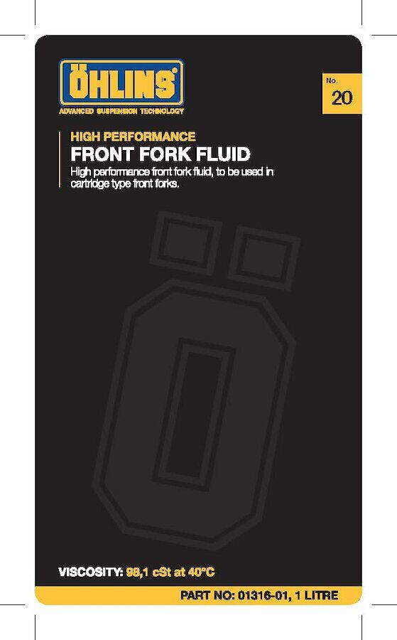 OHLINS FRONT FORK OIL #20 SAE 40W 1L 01316-01