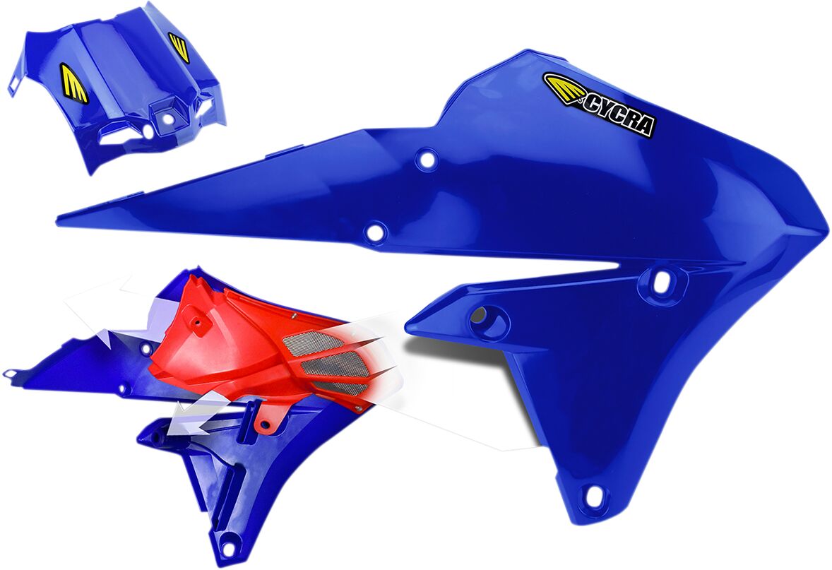 CYCRA POWERFLOW INTAKE RADIATOR SHROUDS YAMAHA BLUE 1CYC-1782-62