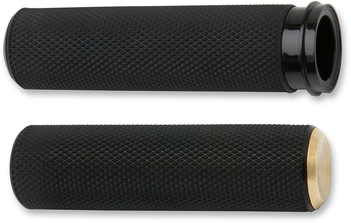 ARLEN NESS GRIPS KNURLED FUSION THROTTLE BY CABLE BLACK BRASS ENDCAP 07-332