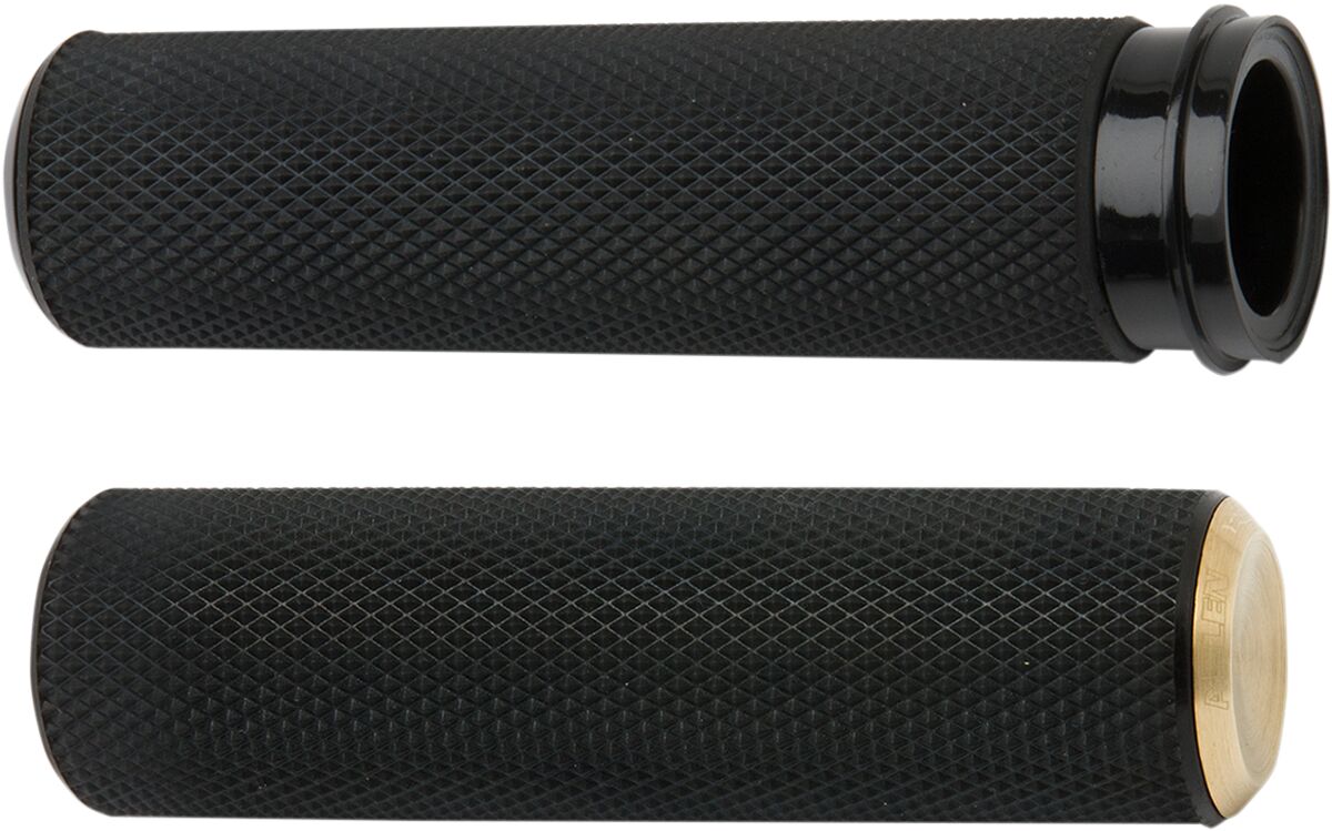ARLEN NESS GRIPS FUSION KNURLED THROTTLE BY WIRE BLACK BRASS ENDCAP 07-334
