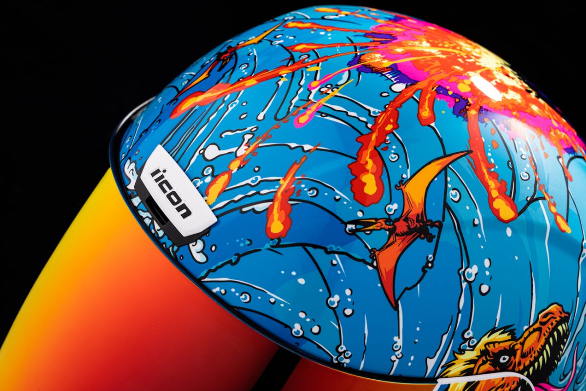 ICON HELMET AIRFORM DINO FURY BLUE 0101-14791