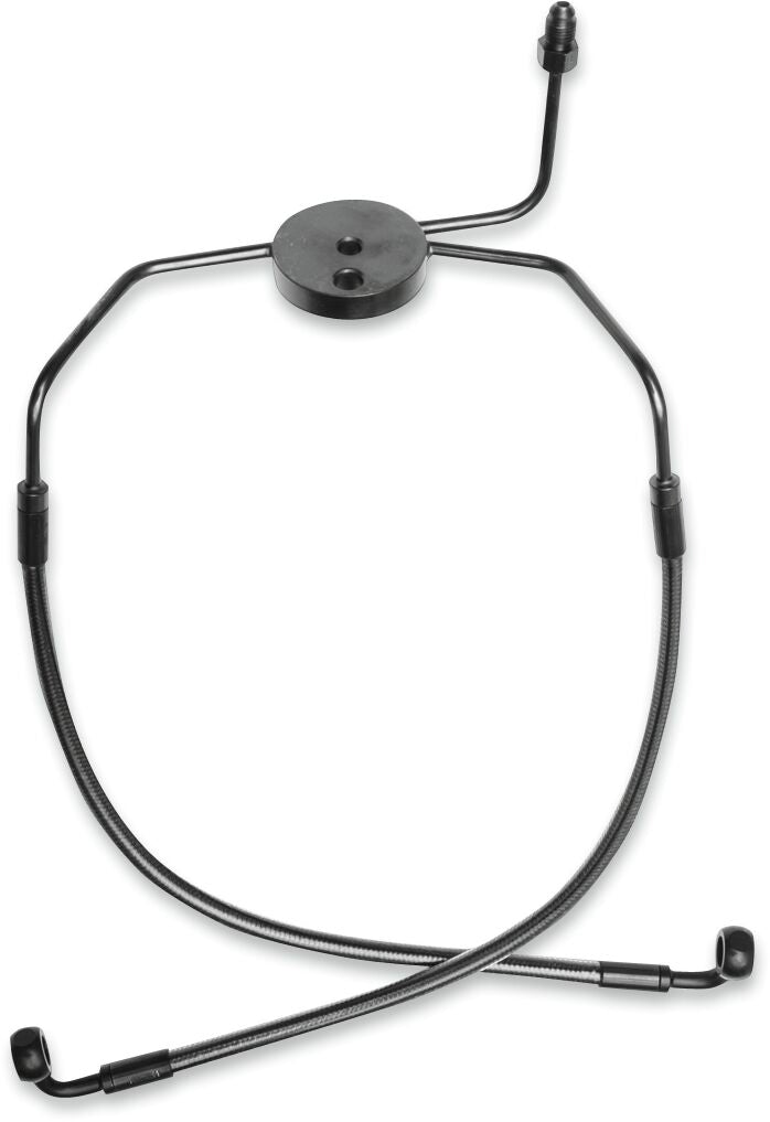 MAGNUM SHIELDING BRAKE LINE FRONT LOWER DUAL DISC NON-ABS DESIGNER CHROME BLACK 47005