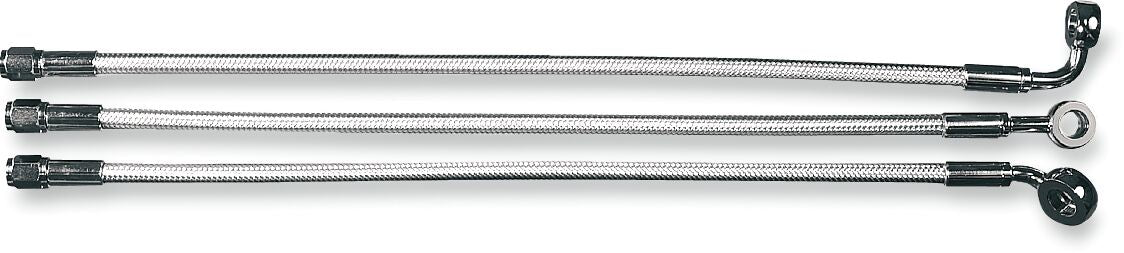 MAGNUM SHIELDING BRAKE LINE FRONT LOWER DUAL DISC NON-ABS DESIGNER CHROME BLACK 47013