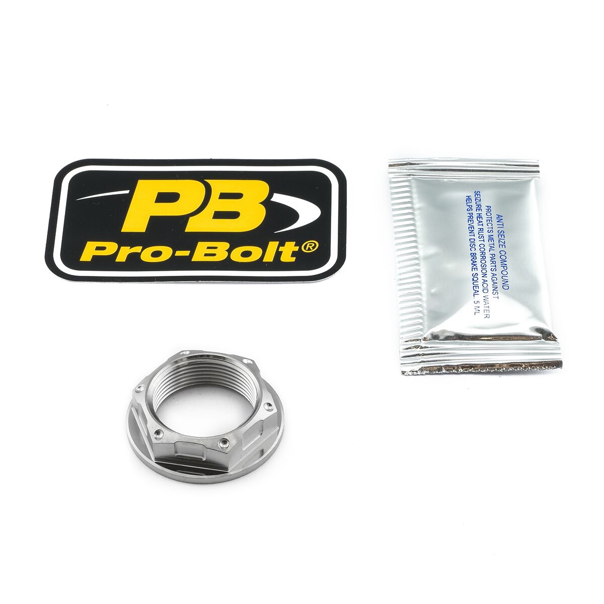 PRO BOLT Titanium Flanged Axle Nut M25x(1.25mm) Front Wheel Natural TINUT25125002Z1