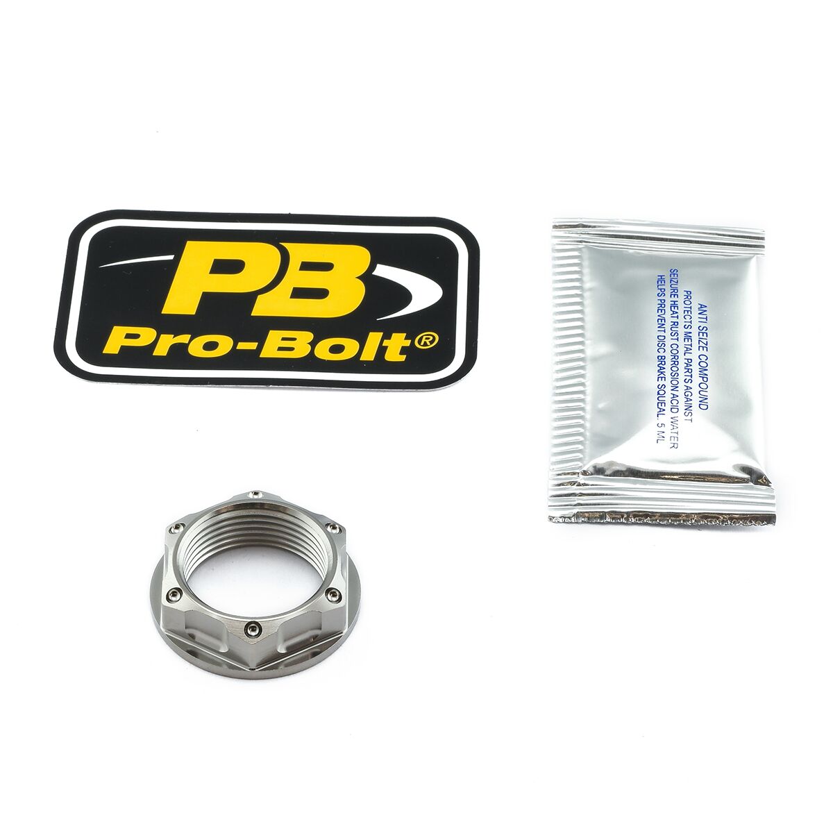 PRO BOLT Titanium Flanged Axle Nut M25x(1.50mm) Front Wheel Natural TINUT25150001Z1