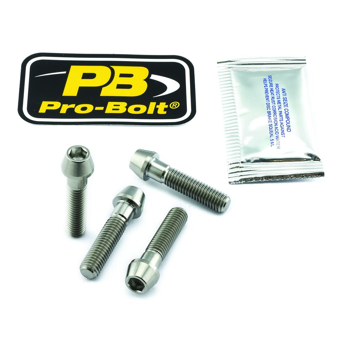 PRO BOLT Titanium Front Axle Pinch Bolt Kit Natural TIFAPINCH100