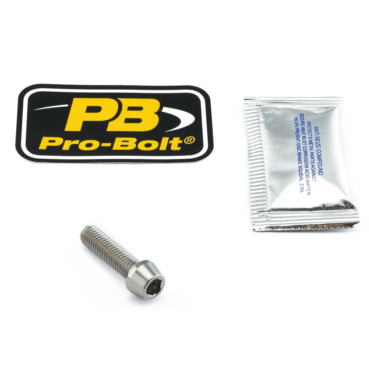 PRO BOLT Titanium Front Axle Pinch Bolt Kit Natural TIFAPINCH600