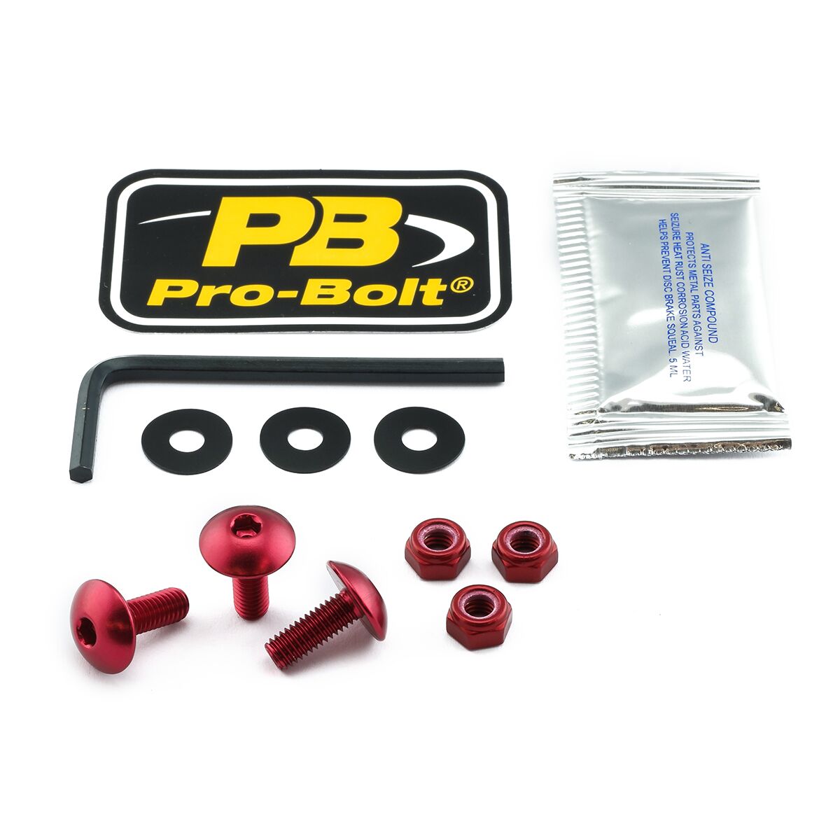 PRO BOLT BOLT KIT LIC PLATE RED NPLATE10R