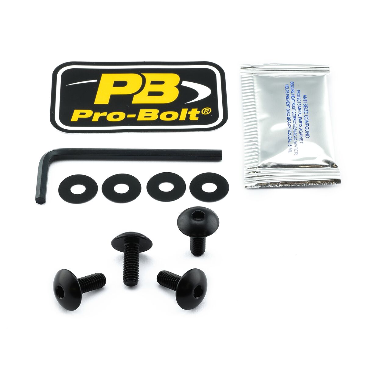 PRO BOLT BOLT KIT LIC PLATE M6X16 BLACK NPLATE30BK