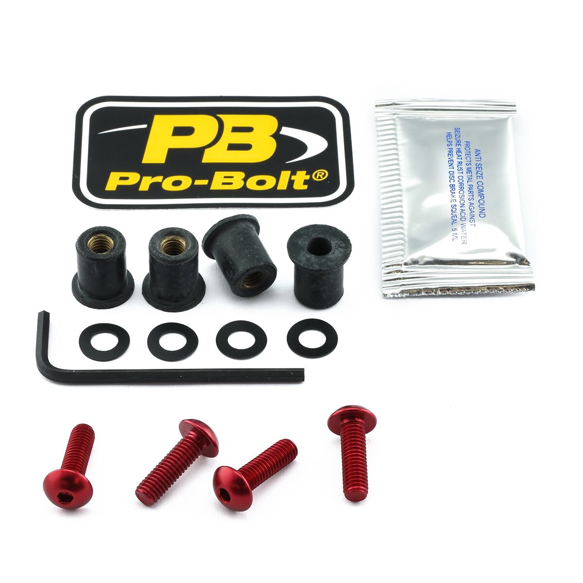 PRO BOLT BOLT KIT SCREEN RED SK056R