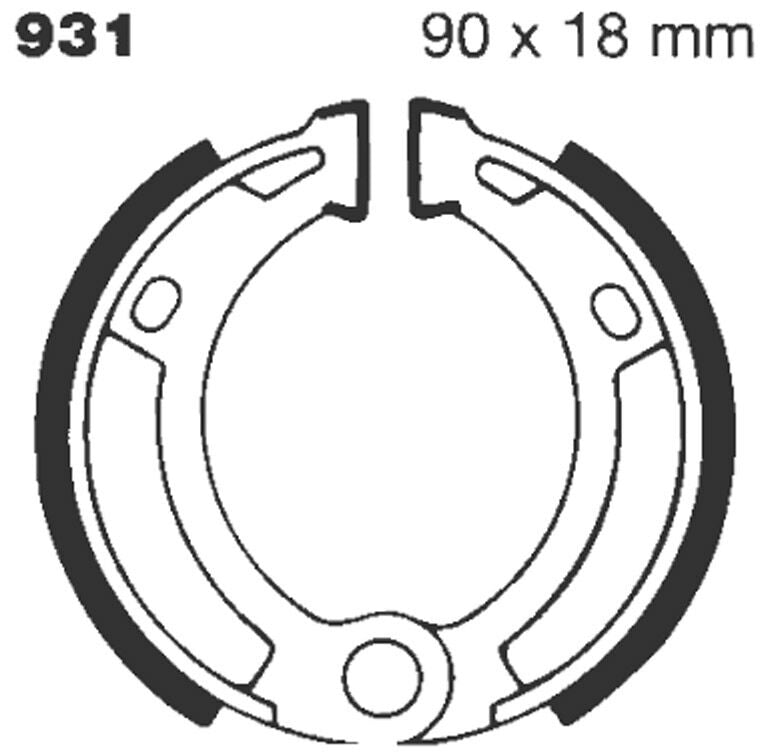 EBC BRAKE SHOE PLAIN SERIES ORGANIC 931