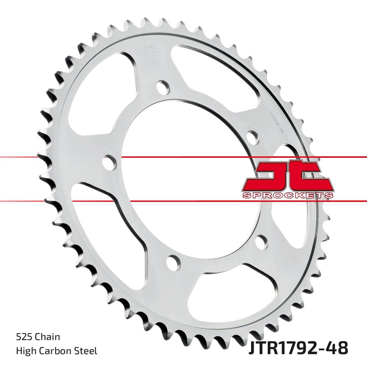 JT SPROCKETS JTR1792.48 REAR REPLACEMENT SPROCKET 48 TEETH 525 PITCH NATURAL STEEL JTR1792.48