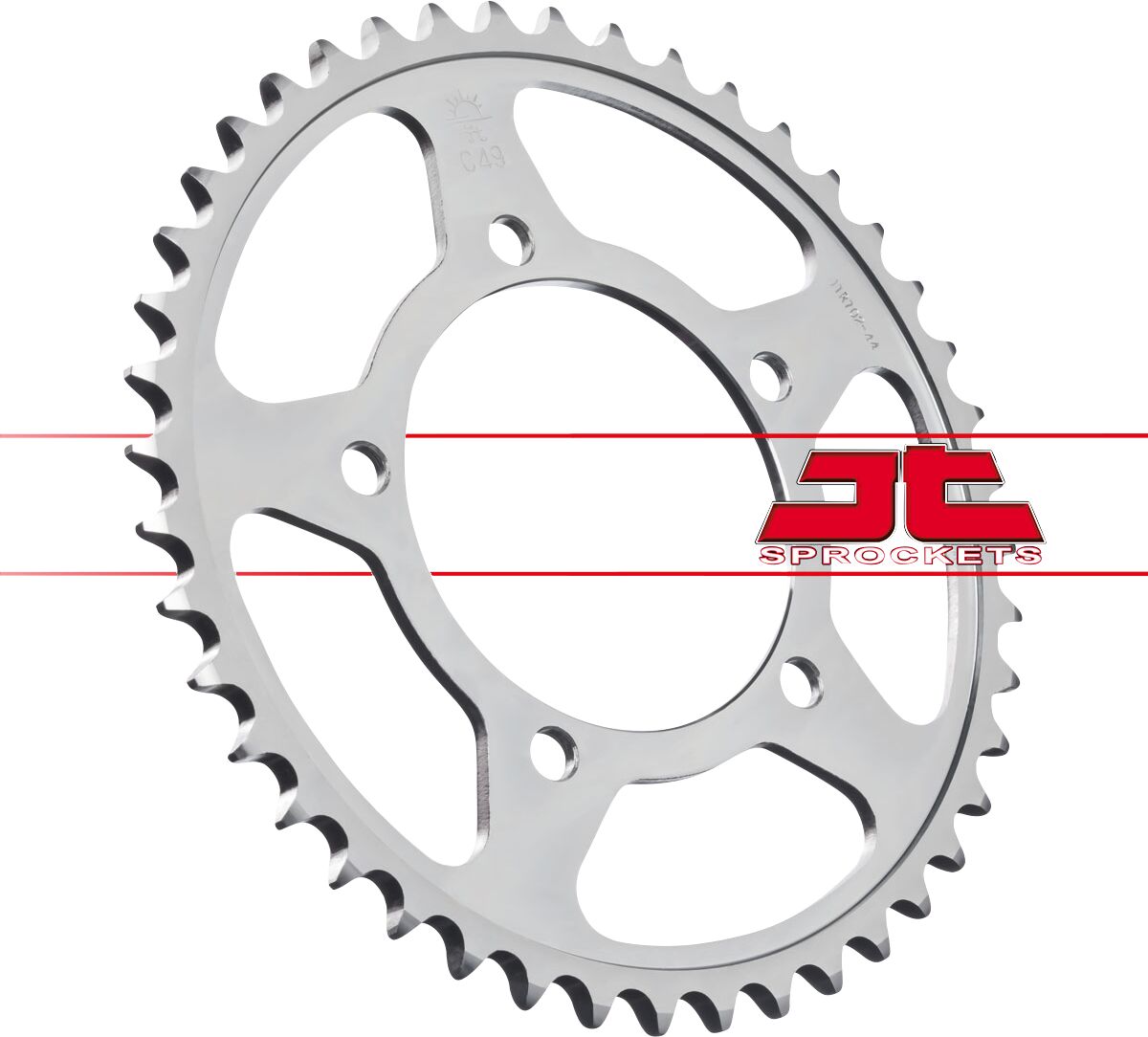JT SPROCKETS JTR702.44 REAR REPLACEMENT SPROCKET 44 TEETH 525 PITCH NATURAL C49 HIGH CARBON STEEL JTR702.44