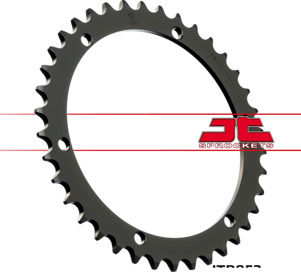 JT SPROCKETS JTR853.38 REAR REPLACEMENT SPROCKET 38 TEETH 520 PITCH BLACK C49 HIGH CARBON STEEL JTR853.38