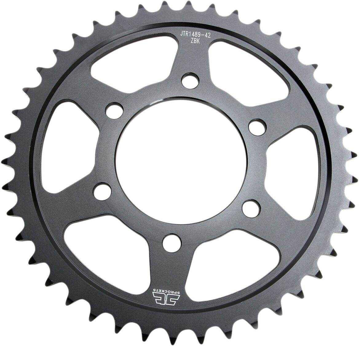 JT SPROCKETS JTR1489.42ZBK REAR REPLACEMENT SPROCKET 42 TEETH 525 PITCH NATURAL C49 HIGH CARBON STEEL JTR1489.42ZBK