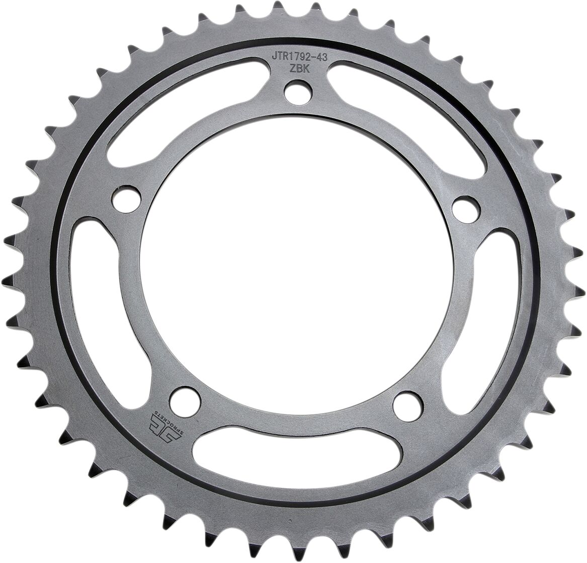 JT SPROCKETS JTR1792.43ZBK REAR REPLACEMENT SPROCKET 43 TEETH 525 PITCH NATURAL C49 HIGH CARBON STEEL JTR1792.43ZBK