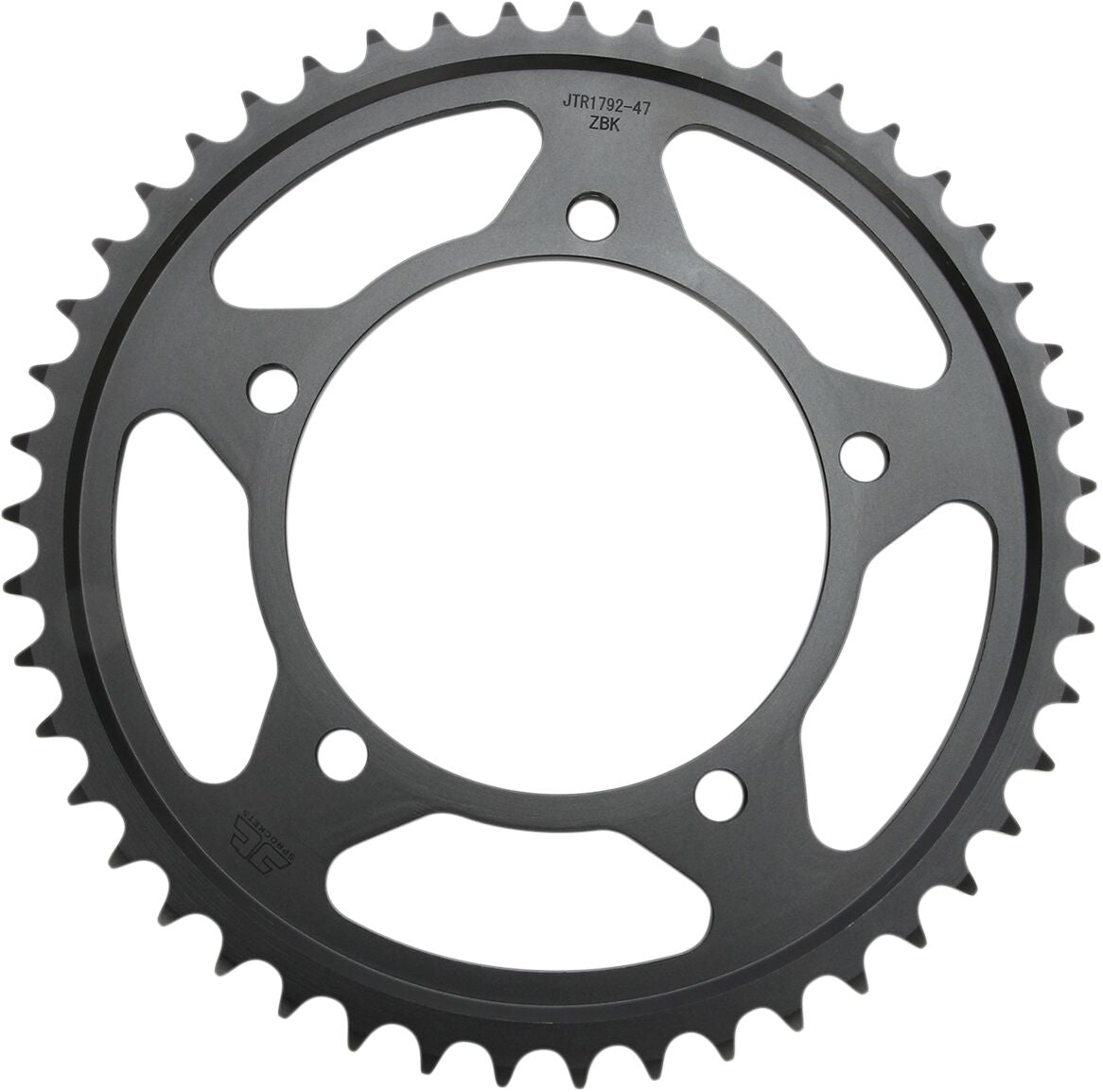 JT SPROCKETS JTR1792.47ZBK REAR REPLACEMENT SPROCKET 47 TEETH 525 PITCH NATURAL C49 HIGH CARBON STEEL JTR1792.47ZBK