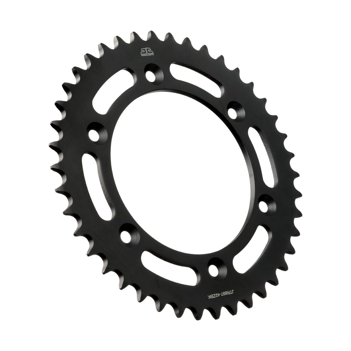 JT SPROCKETS JTR897.42ZBK REAR REPLACEMENT SPROCKET 42 TEETH 520 PITCH BLACK C49 HIGH CARBON STEEL JTR897.42ZBK