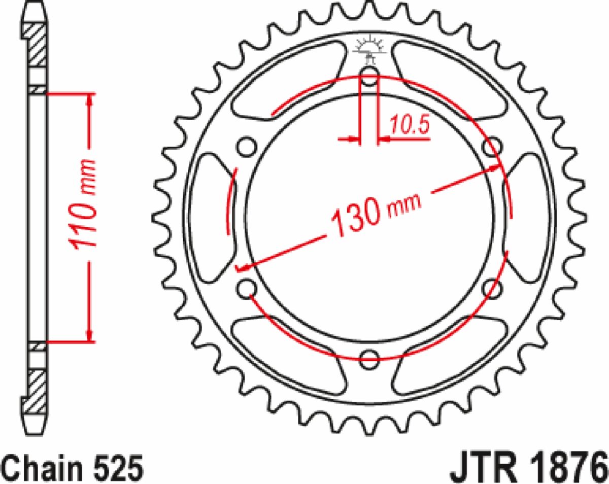 JT SPROCKETS SPROCKET RR YAMAHA 42T JTR1876.42
