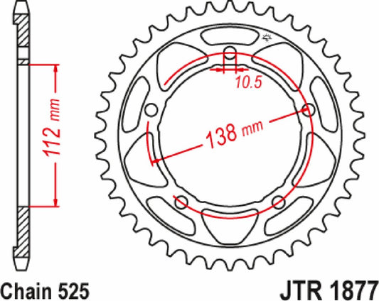 JT SPROCKETS SPROCKET RR YAMAHA 45T JTR1877.45