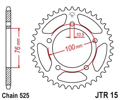 JT SPROCKETS SPROCKET REAR 43T 525 JTR15.43