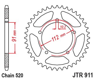 JT SPROCKETS SPROCKET REAR 46T 520 JTR911.46