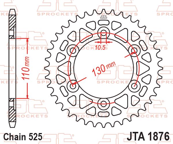 JT SPROCKETS SPROCKET RL 43T BLK JTA1876.43BLK