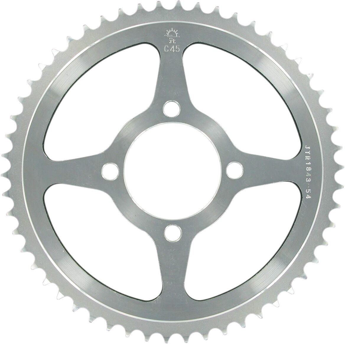 JT SPROCKETS JTR1843.54 REAR REPLACEMENT SPROCKET 54 TEETH 428 PITCH NATURAL C49 HIGH CARBON STEEL JTR1843.54