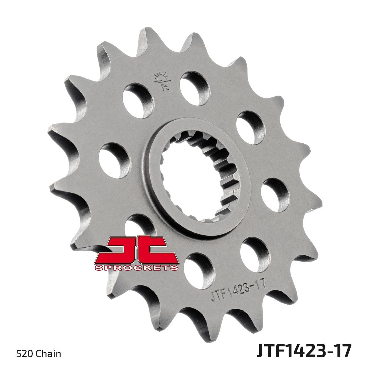 JT SPROCKETS JTF1423.17 FRONT REPLACEMENT SPROCKET 17 TEETH 520 PITCH NATURAL STEEL JTF1423.17