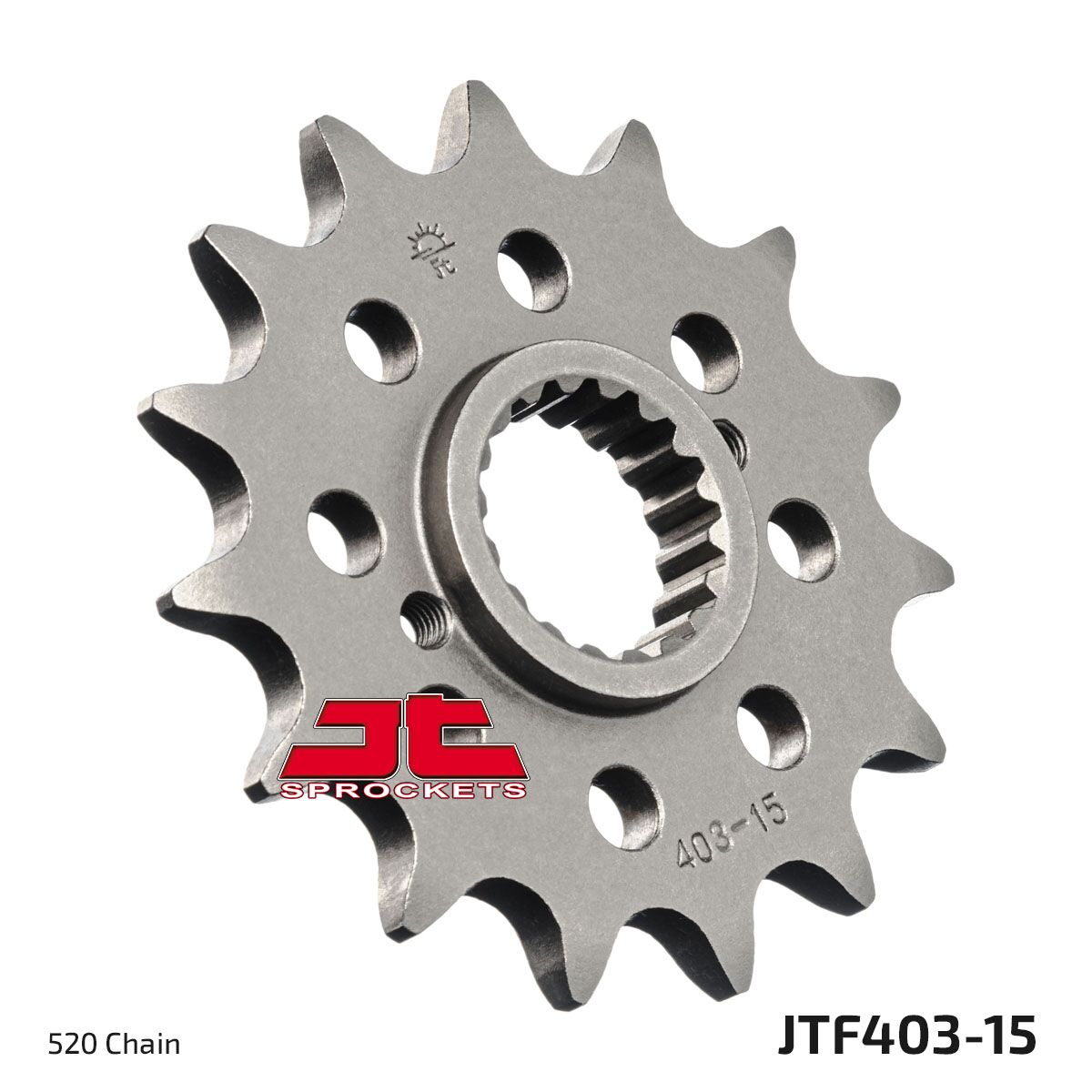 JT SPROCKETS JTF403.15 FRONT REPLACEMENT SPROCKET 15 TEETH 520 PITCH NATURAL CHROMOLY STEEL ALLOY JTF403.15