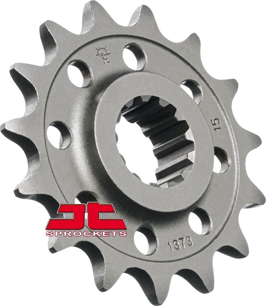 JT SPROCKETS JTF1373.15 FRONT REPLACEMENT SPROCKET 15 TEETH 520 PITCH NATURAL SCM420 CHROMOLY STEEL ALLOY JTF1373.15