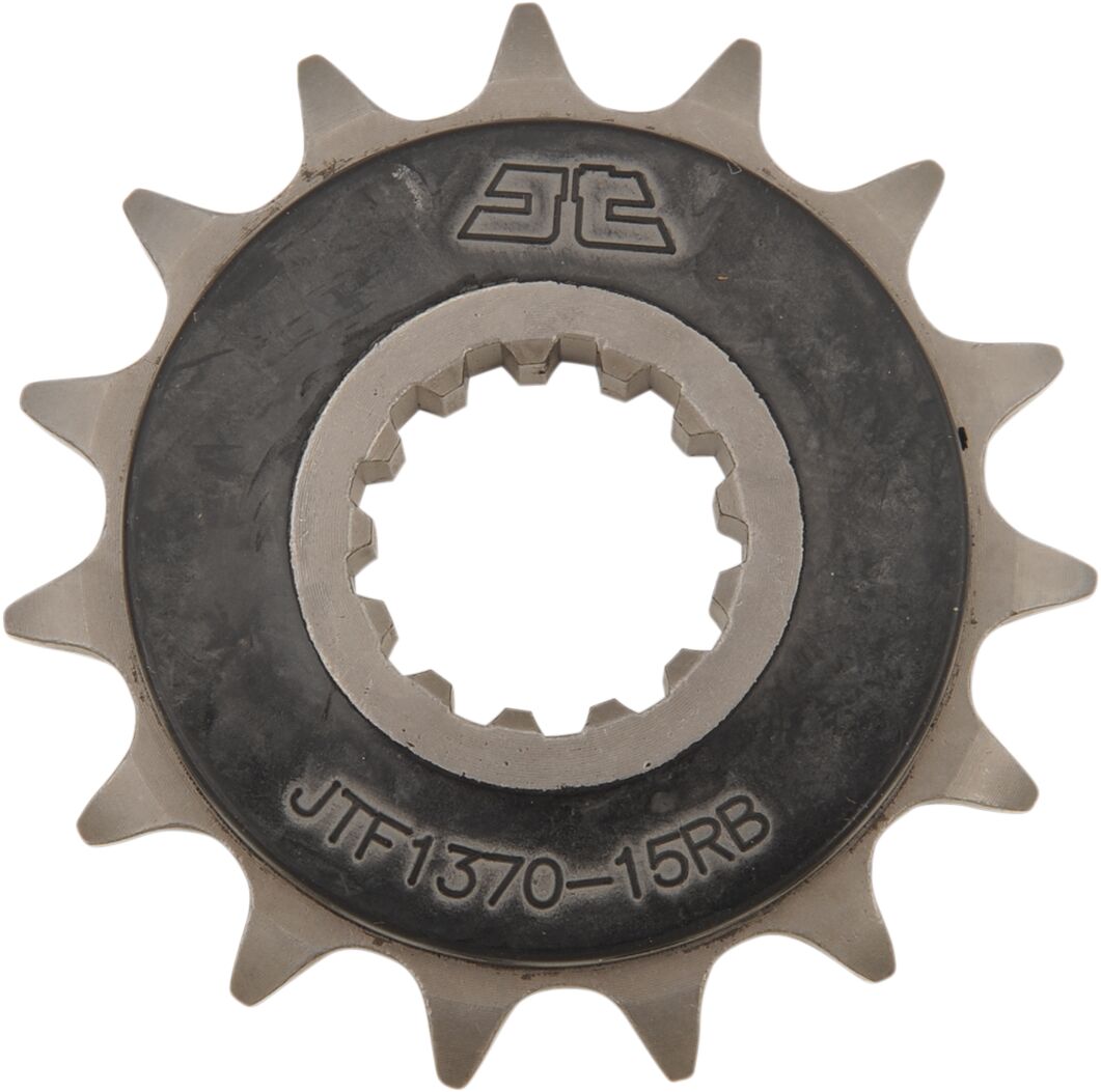 JT SPROCKETS JTF1370.15RB FRONT RUBBER CUSHIONED SPROCKET 15 TEETH 525 PITCH NATURAL SCM420 CHROMOLY STEEL ALLOY JTF1370.15RB