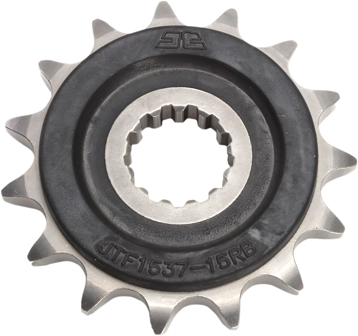 JT SPROCKETS JTF1537.15RB FRONT RUBBER CUSHIONED SPROCKET 15 TEETH 525 PITCH NATURAL SCM420 CHROMOLY STEEL ALLOY JTF1537.15RB