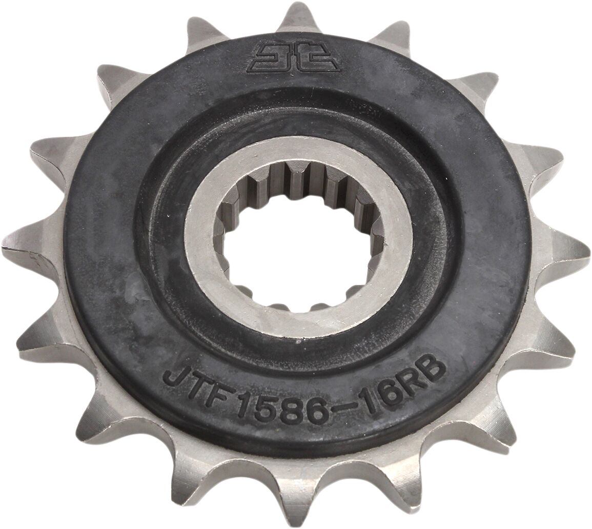 JT SPROCKETS JTF1586.16RB FRONT RUBBER CUSHIONED SPROCKET 16 TEETH 525 PITCH NATURAL SCM420 CHROMOLY STEEL ALLOY JTF1586.16RB