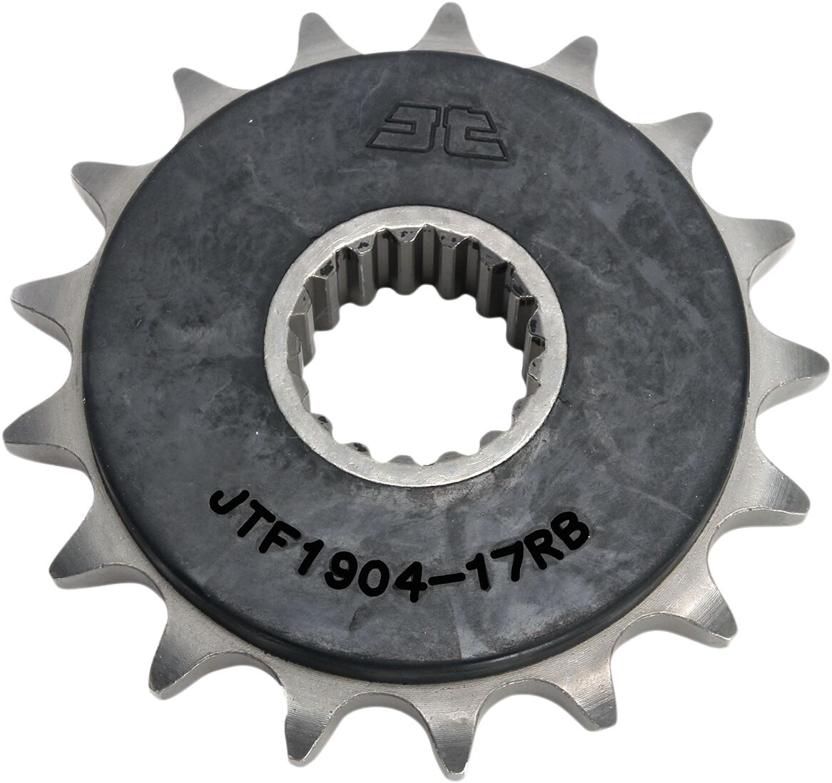 JT SPROCKETS JTF1904.17RB FRONT RUBBER CUSHIONED SPROCKET 17 TEETH 525 PITCH NATURAL SCM420 CHROMOLY STEEL ALLOY JTF1904.17RB