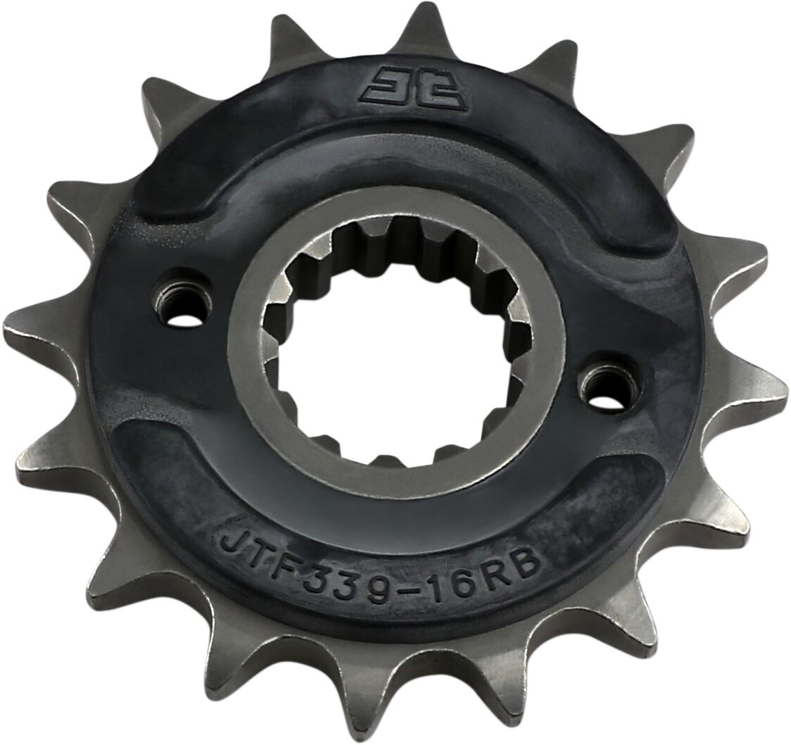 JT SPROCKETS JTF339.16RB FRONT RUBBER CUSHIONED SPROCKET 16 TEETH 50 PITCH NATURAL SCM420 CHROMOLY STEEL ALLOY JTF339.16RB
