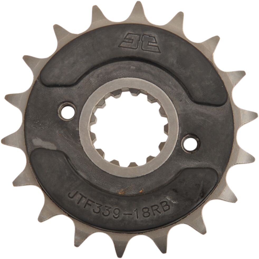 JT SPROCKETS JTF339.18RB FRONT RUBBER CUSHIONED SPROCKET 18 TEETH 50 PITCH NATURAL SCM420 CHROMOLY STEEL ALLOY JTF339.18RB