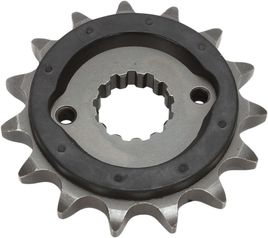 JT SPROCKETS JTF513.15RB FRONT RUBBER CUSHIONED SPROCKET 15 TEETH 530 PITCH NATURAL SCM420 CHROMOLY STEEL ALLOY JTF513.15RB