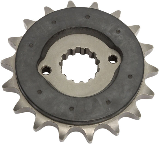 JT SPROCKETS JTF513.18RB FRONT RUBBER CUSHIONED SPROCKET 18 TEETH 530 PITCH NATURAL SCM420 CHROMOLY STEEL ALLOY JTF513.18RB