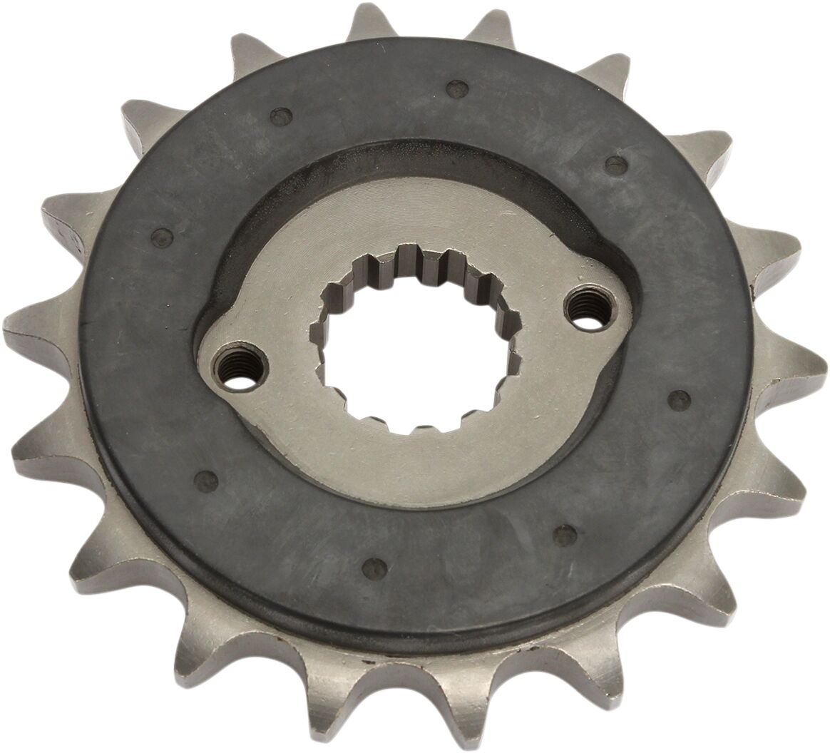 JT SPROCKETS JTF513.18RB FRONT RUBBER CUSHIONED SPROCKET 18 TEETH 530 PITCH NATURAL SCM420 CHROMOLY STEEL ALLOY JTF513.18RB