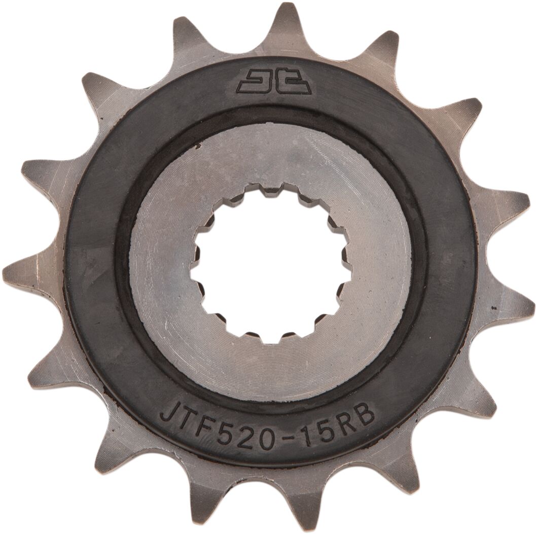 JT SPROCKETS JTF520.15RB FRONT RUBBER CUSHIONED SPROCKET 15 TEETH 525 PITCH NATURAL SCM420/20CRMO CHROMOLY STEEL JTF520.15RB