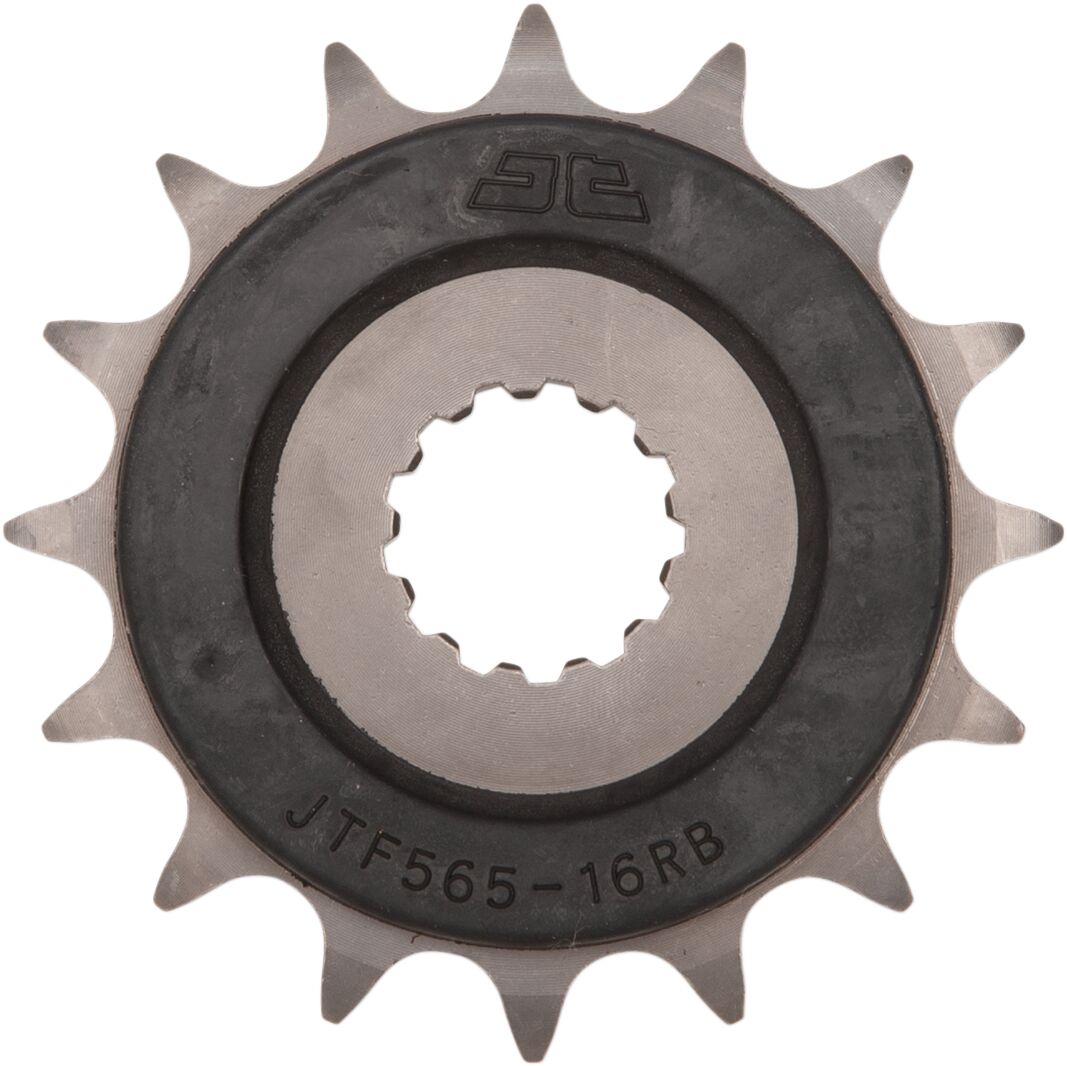 JT SPROCKETS JTF565.16RB FRONT RUBBER CUSHIONED SPROCKET 16 TEETH 520 PITCH NATURAL SCM420/20CRMO CHROMOLY STEEL JTF565.16RB
