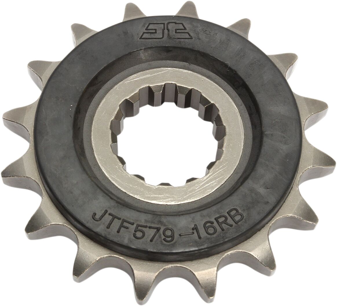 JT SPROCKETS JTF579.16RB FRONT RUBBER CUSHIONED SPROCKET 16 TEETH 50 PITCH NATURAL SCM420 CHROMOLY STEEL ALLOY JTF579.16RB