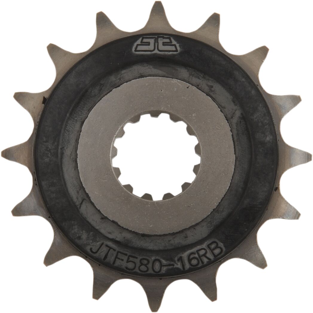 JT SPROCKETS JTF580.16RB FRONT RUBBER CUSHIONED SPROCKET 16 TEETH 50 PITCH NATURAL SCM420/20CRMO CHROMOLY STEEL A JTF580.16RB