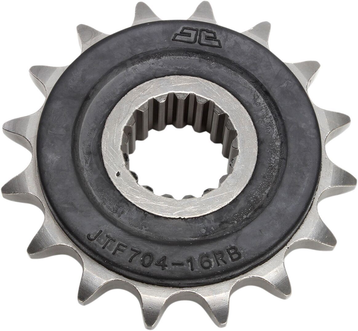 JT SPROCKETS JTF704.16RB FRONT RUBBER CUSHIONED SPROCKET 16 TEETH 525 PITCH NATURAL SCM420 CHROMOLY STEEL ALLOY JTF704.16RB